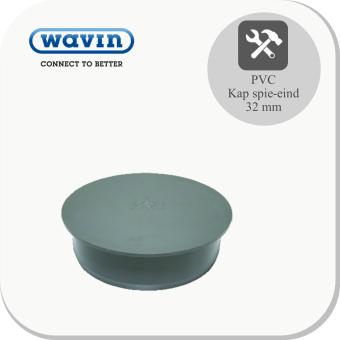 PVC Kap spie-eind 32mm grijs